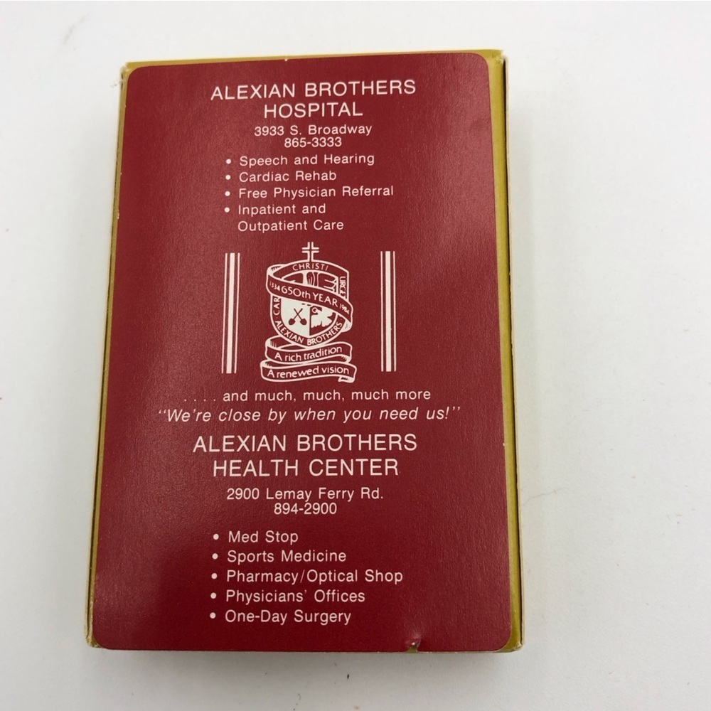 Vintage Alexian Brothers Hospital Playing Cards